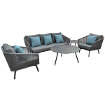 Диван трехместный уличный серый Gray Fiber варинант исполнения - 4 | Loft Concept в Ижевске