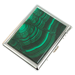 Портсигар на 10 сигарет с газовой зажигалкой из натурального камня Малахит Stone Cigarettes Cases варинант исполнения - 1 | Loft Concept в Ижевске