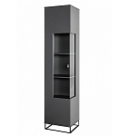 Шкаф-витрина цвета графит с полками и стеклянной дверью Strict Lines варинант исполнения - 1 | Loft Concept в Ижевске