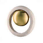 Бра с бежевым текстурным кольцом и латунным шаром в центре Tactile  варинант исполнения - 1 | Loft Concept в Ижевске