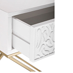 Приставной столик с выдвижным ящиком  White Table Carved Pattern варинант исполнения - 3 | Loft Concept в Ижевске