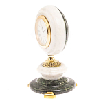 Часы настольные бронзовые из натуральных камней Мрамор и Змеевик Stone Clock варинант исполнения - 8 | Loft Concept в Ижевске