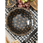 Блюдо черного цвета из фрафора на бронзовых ножках Eden Garden porcelain and bronze варинант исполнения - 4 | Loft Concept в Ижевске