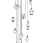 Большая каскадная люстра с хрустальными плафонами Esme Crystal Brass Cascade Chandelier 25 варинант исполнения - 3 | Loft Concept в Ижевске