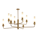 Люстра на штанге с 8-ю цилиндрическими матовыми плафонами и шарами из камня Orb Essence варинант исполнения - 8 | Loft Concept в Ижевске