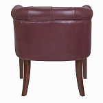 Кресло низкое из натуральной кожи на 4-х деревянных ножках из массива бука Chloe Leather Armchair vine варинант исполнения - 3 | Loft Concept в Ижевске