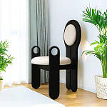 Стул черный из дерева с круглой спинкой Chair in Neoclassical Style варинант исполнения - 3 | Loft Concept в Ижевске