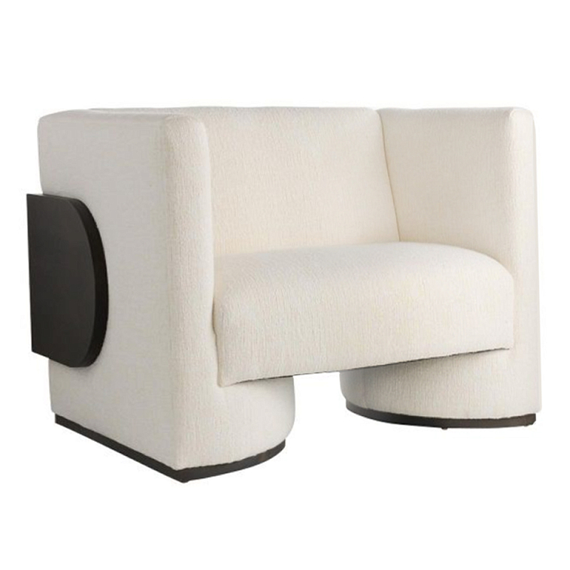 Кресло Florida Lounge Chair с элегантным деревянным декором  Белый Черный в Ижевске | Loft Concept 