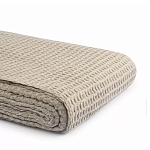 Плед из шерсти бежевого цвета с бахромой Waffle Comfort варинант исполнения - 3 | Loft Concept в Ижевске