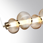 Подвесной светильник линейный с 7-ю рифлеными стеклянными шарами Marcelh Light варинант исполнения - 5 | Loft Concept в Ижевске