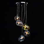 Люстра каскадная с 5-ю разноцветными стеклянными плафонами Kaleido варинант исполнения - 3 | Loft Concept в Ижевске