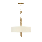 Люстра подвесная с широким белым текстильным абажуром и вертикальными декоративными элементами Hinkley варинант исполнения - 2 | Loft Concept в Ижевске
