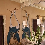 Обои ручная роспись Sarus Cranes Colourway SC-208 on Raw Silk dyed silk варинант исполнения - 2 | Loft Concept в Ижевске