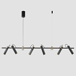 Люстра с 8-ю цилиндрическими плафонами на магнитном креплении и черным металлическим основанием Bronze Concert варинант исполнения - 1 | Loft Concept в Ижевске