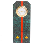 Часы погон ВС подарочные настольные из натурального камня Змеевик Military Clock варинант исполнения - 16 | Loft Concept в Ижевске