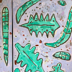 Премиальный Шкаф Defoliation двухстворчатый роспись зеленые листья  варинант исполнения - 5 | Loft Concept в Ижевске