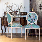 Стул из массива бука с изображением птиц и цветов Turquoise Beige Chinoiserie Garden Chair варинант исполнения - 8 | Loft Concept в Ижевске