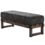 Банкетка Duncan винтажная черная кожа варинант исполнения - 3 | Loft Concept в Ижевске