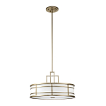 Подвесной светильник цвета латунь с белым матовым плафоном с геометрическим рисунком Feiss варинант исполнения - 7 | Loft Concept в Ижевске