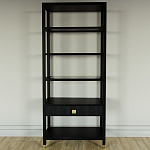 Стеллаж Elsa Dreams Black со стеклянными полками и ящиком варинант исполнения - 4 | Loft Concept в Ижевске