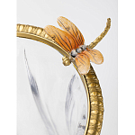 Ваза из прозрачного стекла с бронзовой вставкой в виде цветущей ветви Eden Garden porcelain and bronze варинант исполнения - 3 | Loft Concept в Ижевске