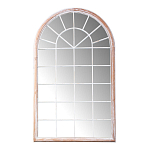 Зеркало-окно настенное в венецианском стиле с деревянной рамой бежевого цвета Venetian Smooth варинант исполнения - 1 | Loft Concept в Ижевске