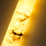 Подвесной светильник цилиндрической формы с плафоном из алебастра и металлическими торцами Темная Латунь 60 см Cryptocrystalline Stone варинант исполнения - 4 | Loft Concept в Ижевске