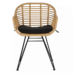 Стул с ротанговым плетением Wicker Half Chair с подлокотниками варинант исполнения - 1 | Loft Concept в Ижевске