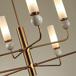 Люстра на штанге с 8-ю цилиндрическими матовыми плафонами и шарами из камня Orb Essence варинант исполнения - 3 | Loft Concept в Ижевске