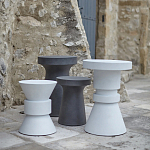 Приставной стол из искусственного камня Chess Black варинант исполнения - 4 | Loft Concept в Ижевске