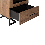 Шкаф-витрина в стиле лофт с чёрной стеклянной дверью Urban Style Space 2 варинант исполнения - 3 | Loft Concept в Ижевске