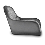 Барный стул со спинкой и подлокотниками на 4-х металлических ножках Douglas Rhombus Серый Велюр варинант исполнения - 2 | Loft Concept в Ижевске