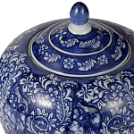 Ваза округлой формы с синей росписью и цветочным узором Blue & White Ornament варинант исполнения - 1 | Loft Concept в Ижевске