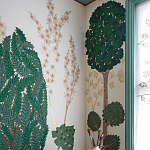 Обои ручная роспись Mughal Trees Original colourway on linen варинант исполнения - 2 | Loft Concept в Ижевске