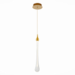 Подвесной светильник с плафоном в форме капли на золотистом каркасе Raindrop варинант исполнения - 1 | Loft Concept в Ижевске