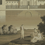 Обои ручная роспись Monuments of Paris Terre Foncée on scenic paper варинант исполнения - 1 | Loft Concept в Ижевске