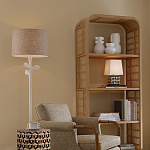 Торшер с белым каркасом и тканевыми абажуром Natural Stems варинант исполнения - 5 | Loft Concept в Ижевске