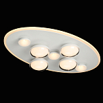 Потолочный светильник овальной формы белого цвета с 7-ю лампами Lunar Pebbles варинант исполнения - 3 | Loft Concept в Ижевске