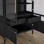 Витрина Primo со стеклянными фасадами и буфетом шпон Черный дуб варинант исполнения - 6 | Loft Concept в Ижевске