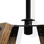 Барный стул со спинкой и металлической подставкой на 4-х деревянных ножках Бежевый Велюр Vendramin Chair варинант исполнения - 5 | Loft Concept в Ижевске