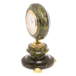 Часы настольные бронзовые из натуральных камней Мрамор и Змеевик Stone Clock варинант исполнения - 14 | Loft Concept в Ижевске