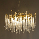 Люстра на подвесе с каркасом из металла и прозрачными подвесками из стекла Droplet Chandelier варинант исполнения - 1 | Loft Concept в Ижевске