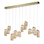 Подвесной светильник линейный с плафонами волнистой формы из фактурного стекла Big Wave варинант исполнения - 8 | Loft Concept в Ижевске