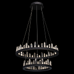 Люстра с двумя кольцами черного цвета с хрустальными элементами QUARTZ CRYSTAL варинант исполнения - 3 | Loft Concept в Ижевске