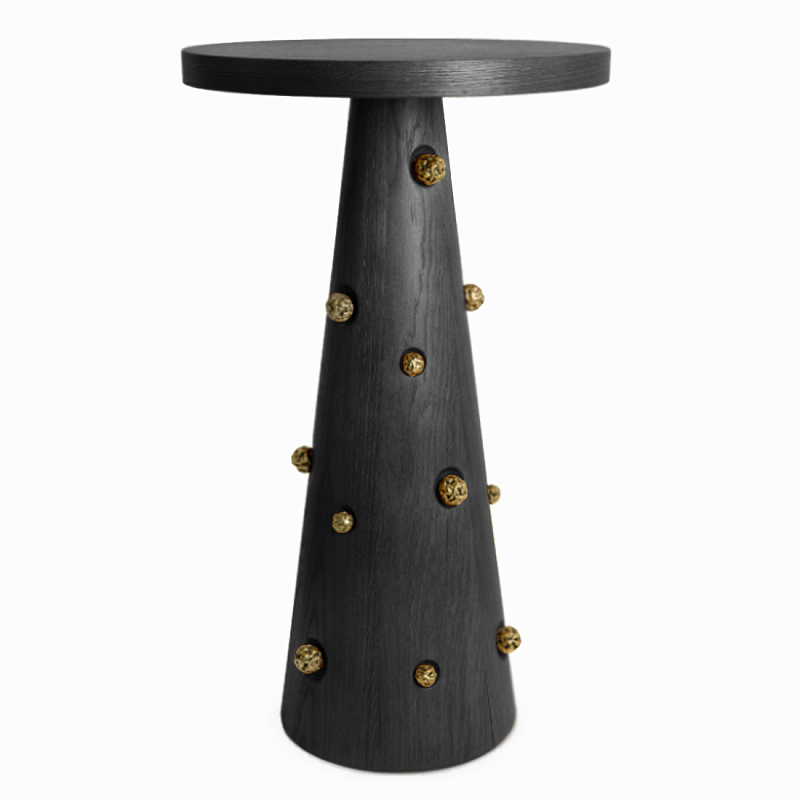 Приставной столик Okinawa Black Side table Черный Золотой в Ижевске | Loft Concept 