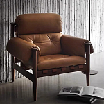 Кресло с деревянным каркасом и обивкой из натуральной кожи Medieval Furniture варинант исполнения - 1 | Loft Concept в Ижевске