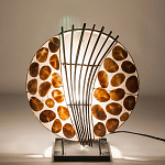 Настольная лампа из перламутра и дерева на подставке Indonesian Shell варинант исполнения - 4 | Loft Concept в Ижевске