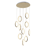 Потолочная люстра каскадная светодиодная с золотистым каркасом Ring of Fire варинант исполнения - 1 | Loft Concept в Ижевске
