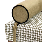 Банкетка Banquette PIED DE POULE с принтом гусиная лапка и бежевыми подлокотниками  варинант исполнения - 1 | Loft Concept в Ижевске