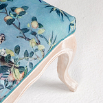 Банкетка из массива бука с цветочным принтом Turquoise Beige Chinoiserie Garden Banquette варинант исполнения - 4 | Loft Concept в Ижевске